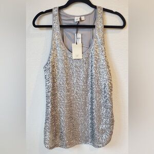 Gap New With Tags 
Silver Sequin Tank Top
Size S